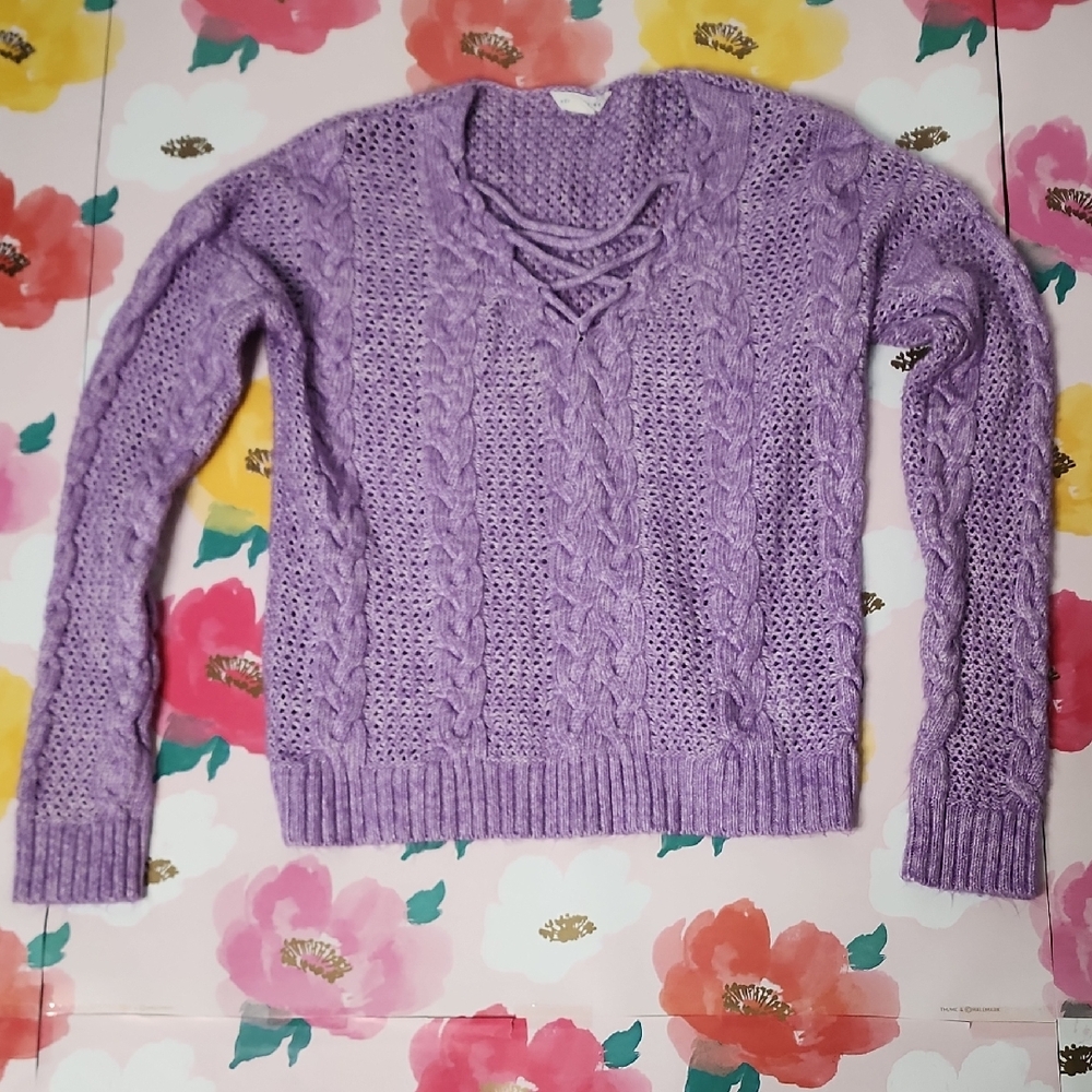 Aeropostale Purple Strappy Sweater